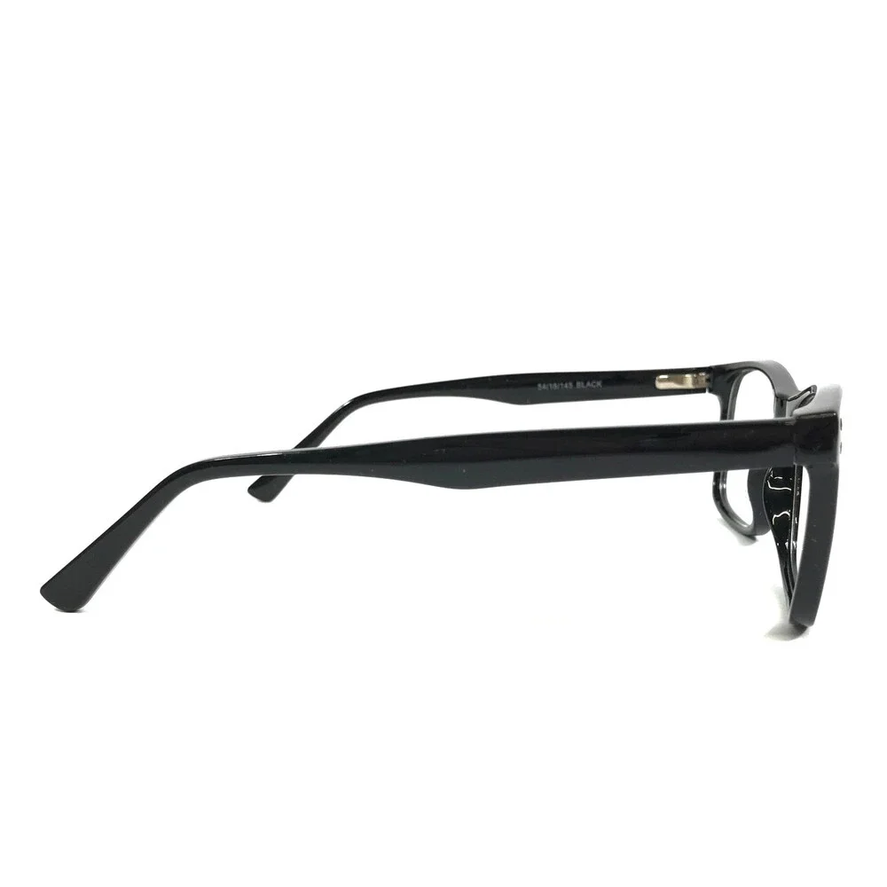 Enhance Eyeglasses Frames 4139 BLACK Polished Rectangle Full Rim 54-18-145